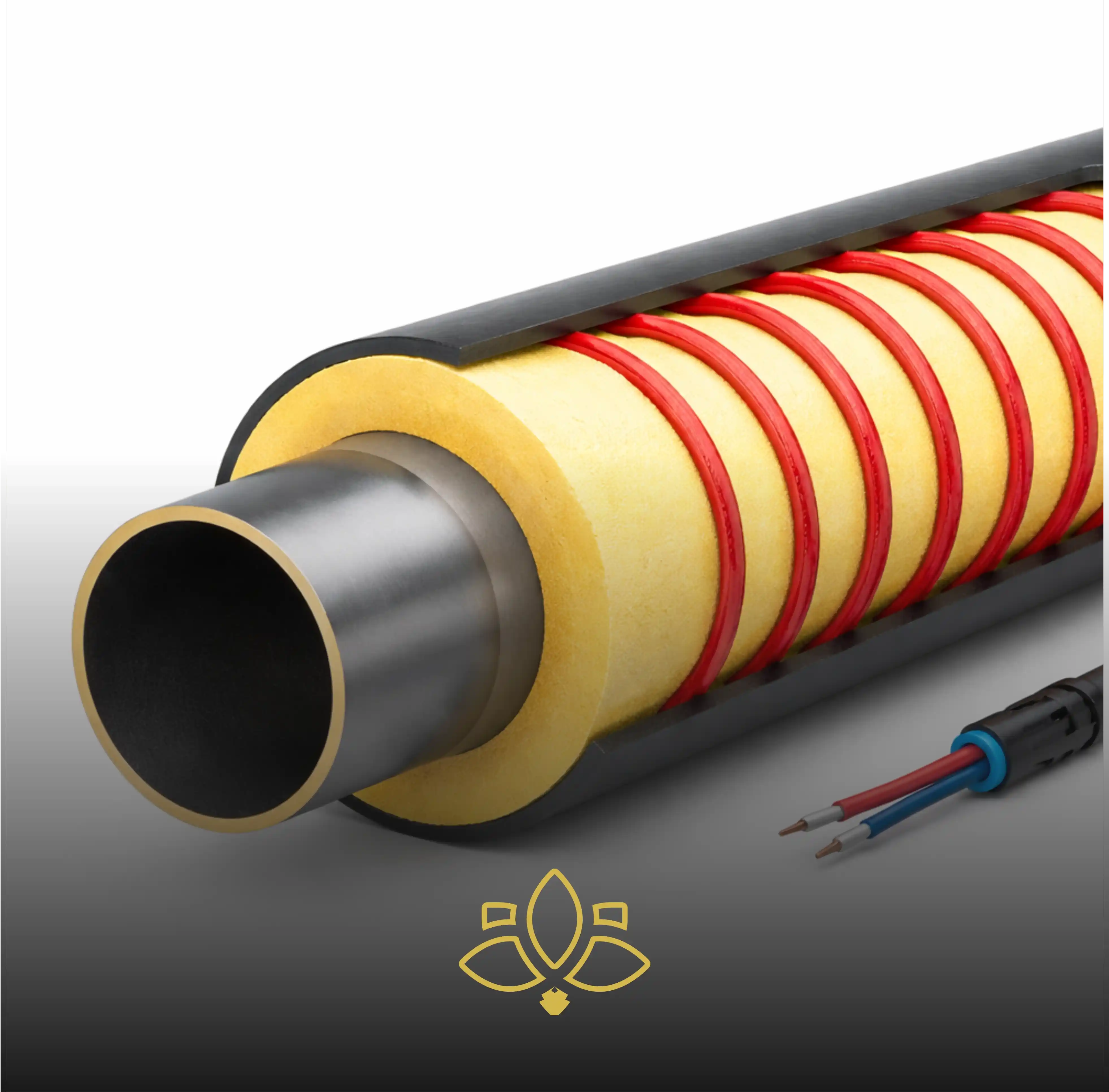 Труба ППУ-ПЭ с греющим кабелем